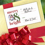To & From Merry & Bright Gnome Red Green Christmas Rectangular Sticker<br><div class="desc">Add a festive touch to your holiday gifts with this Merry & Bright Gnome Christmas Sticker! Featuring a whimsical gnome, this rectangular sticker is perfect for labelling presents with a charming To & From design. Whether you're wrapping gifts for family, friends, or colleagues, this sticker combines practicality with holiday cheer....</div>