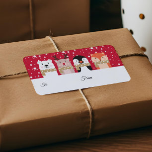 To & From Reindeer, Polar Bear, Penguin & Fox