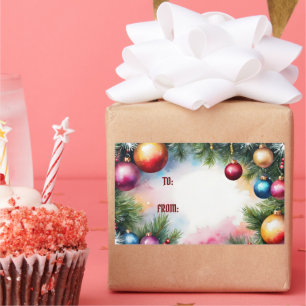 TO/FROM STICKER, CHRISTMAS ORNAMENTS, RECTANGULAR STICKER