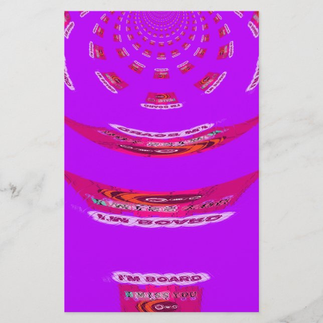 To Funny I Miss You I am Bored Stationery (Front)