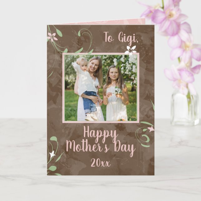 To Gigi Spring Sprouts Grandma Mother's Day Photo Card (Orchid)