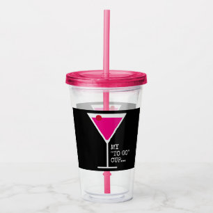 To Go Cup Martini Cocktail Beverage Pick Colour