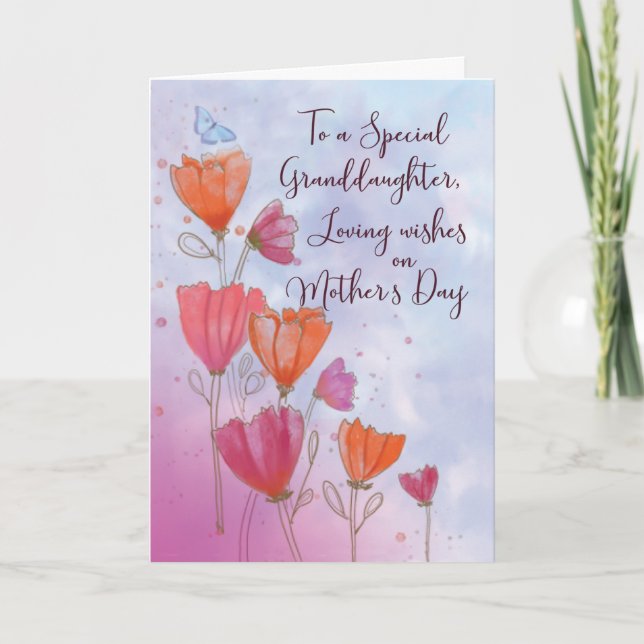 To Granddaughter Mothers Day Love with Orange Card (Front)