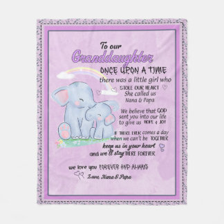 To Granddaughter with big hug  Fleece Blanket