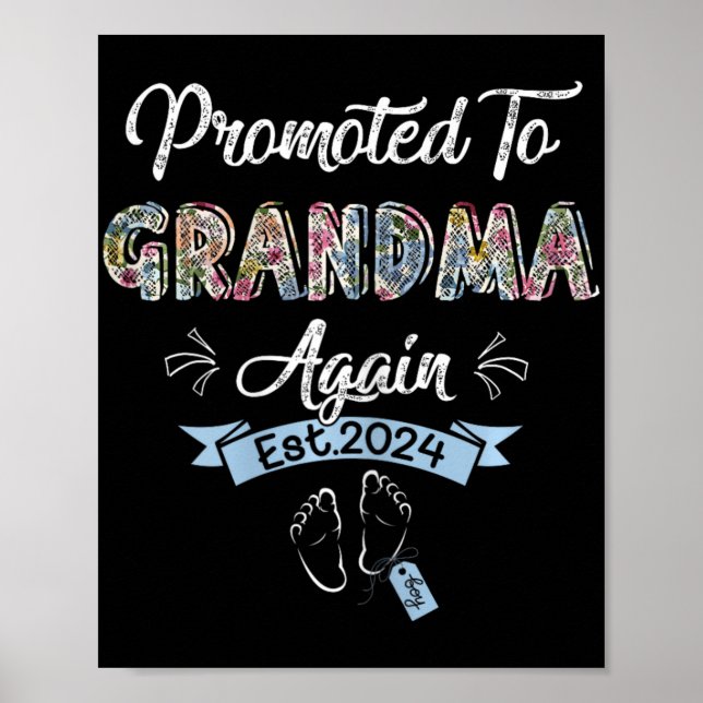 To Grandma Again Est 2024 Pregnancy Announcement  Poster (Front)