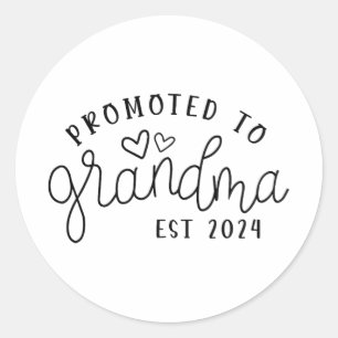 To Grandma Est 2024 New Grandma Mothers Day Classic Round Sticker