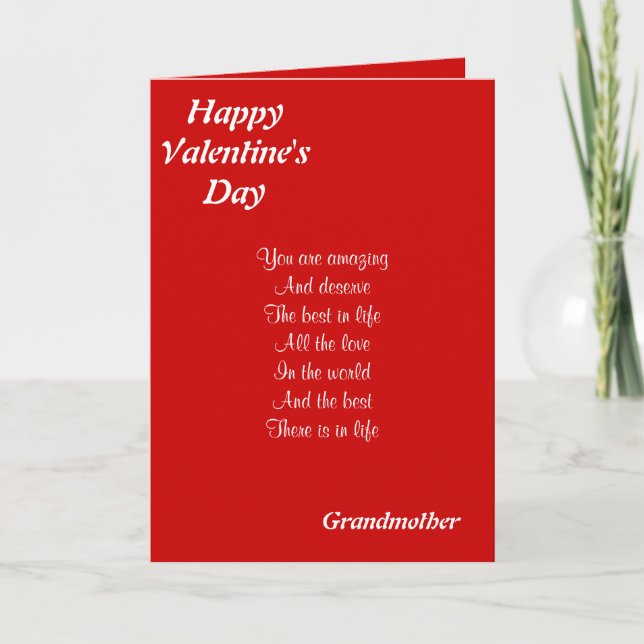 To grandma on valentine's day holiday card (Front)