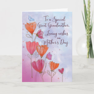 To Great Grandmother Mothers Day Love with Orange Card
