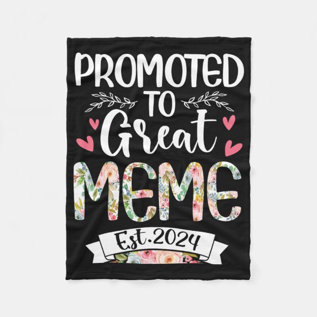 To Great Meme Est 2024 Mothers Day  Fleece Blanket (Front)
