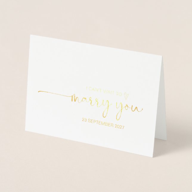 To Groom from Bride Wedding I Can't Wait Marry You Foil Card (Front)