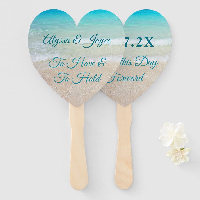 To Have and to Hold Beach Wedding Fan  (Front and Back)