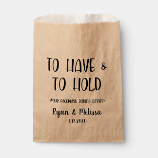 To Have and To Hold Favour Bags - Facemask Bag