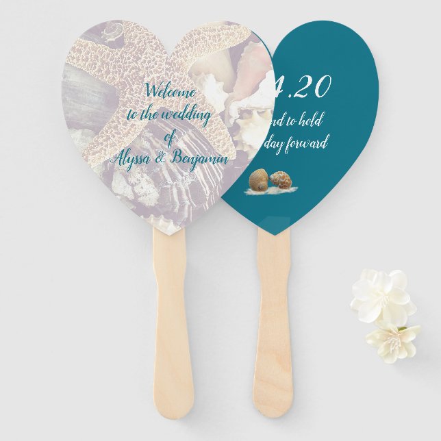 To Have and To Hold Heart Shaped Wedding Fan (Front and Back)
