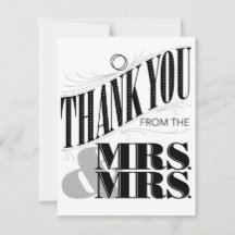 To Have and To Hold Thank You Card - Mrs. & Mrs.