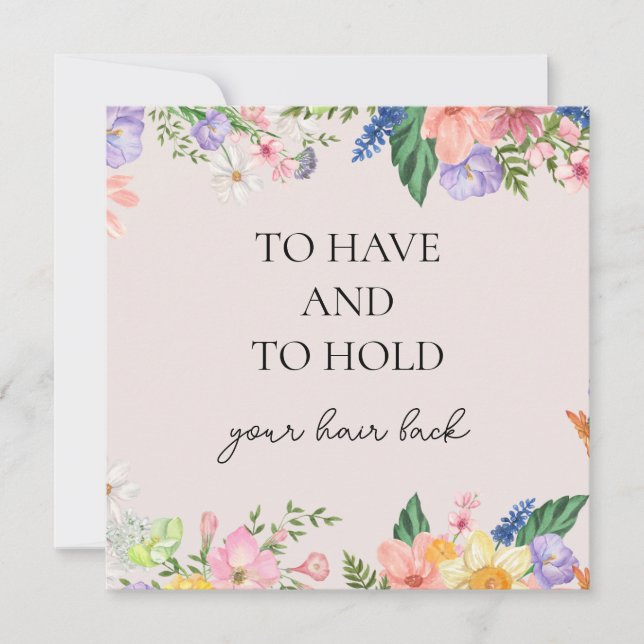 To Have and To Hold Wedding Hair Clips Card (Front)