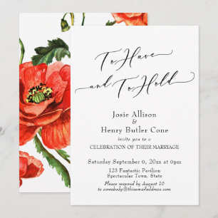 To Have and To Hold Wedding Reception, Red Poppies Invitation