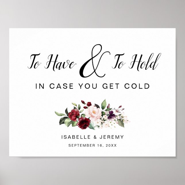 To Have and To Hold Wedding Sign (Front)