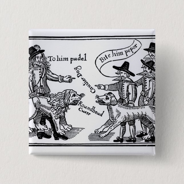 To Him Pudel, Bite Him Peper' 15 Cm Square Badge (Front)