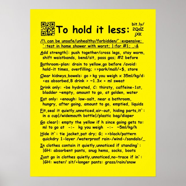 "To hold it less" medium poster (Front)