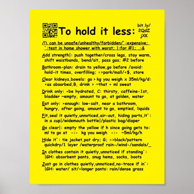 "To hold it less" small poster (Front)