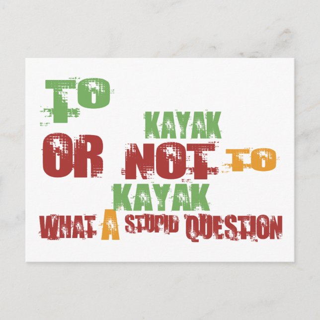 To Kayak Postcard (Front)
