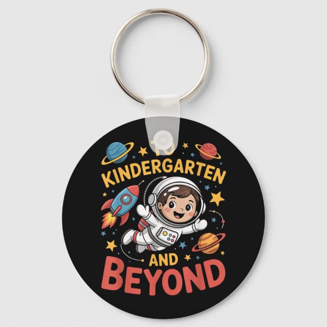 To Kindergarten And Beyond Astronaut Funny Back To Key Ring (Front)