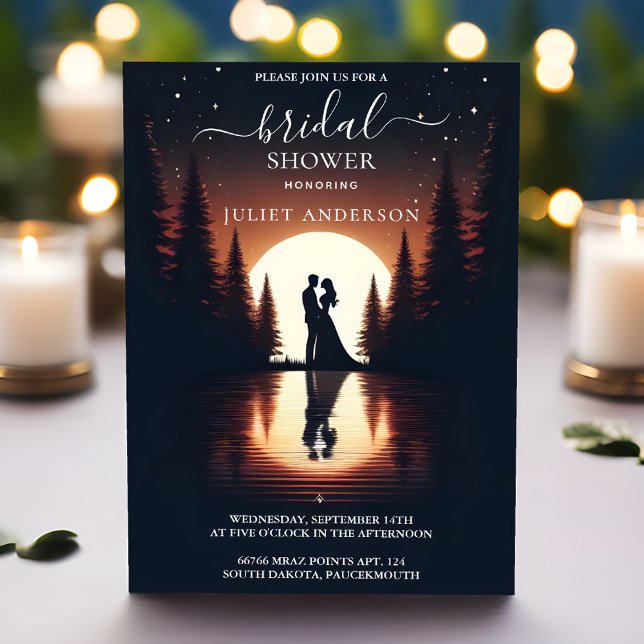 To Lakeside Mountain Fun Nature Lake Bridal Shower Invitation (Creator Uploaded)