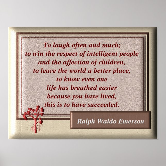 To laugh often and much - Emerson quote -Print Poster (Front)