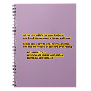 TO LIBERALITY Yellow Red2 Words to Live By jGibne Notebook