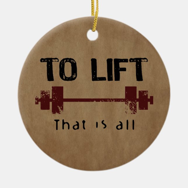 To Lift Bodybuilding Ceramic Tree Decoration (Front)