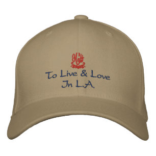 To Live And Love In L.A. Khaki Embroidered Hat