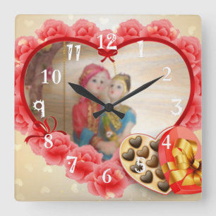 To Love and to Cherish Save the Date Square Wall Clock