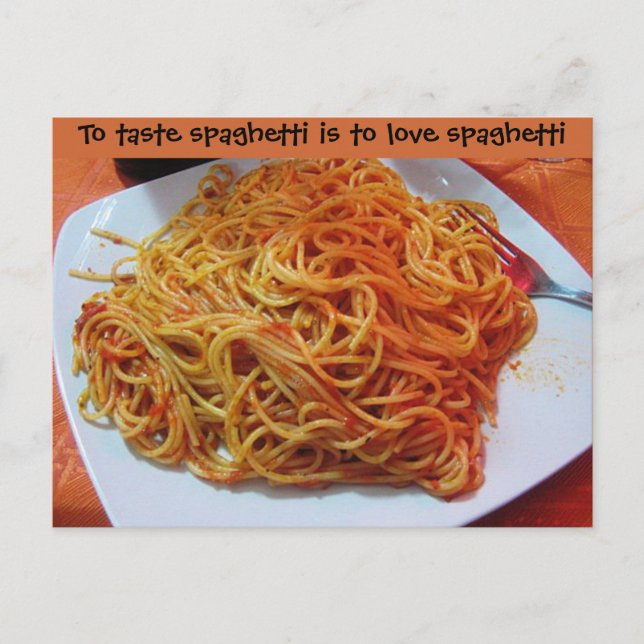 To Love Spaghetti Postcard (Front)