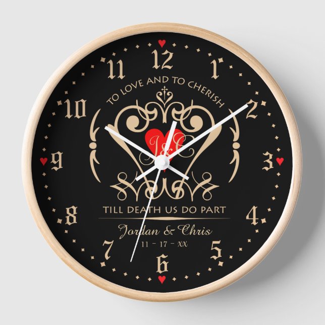 To Love & To Cherish Wall Clock (Front)