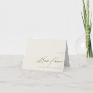 To Maid of Honour On My Wedding Day Message Card