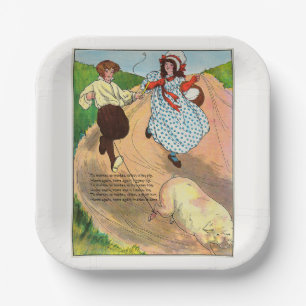 To Market to Market to Buy a fat Pig, Mother Goose Paper Plate