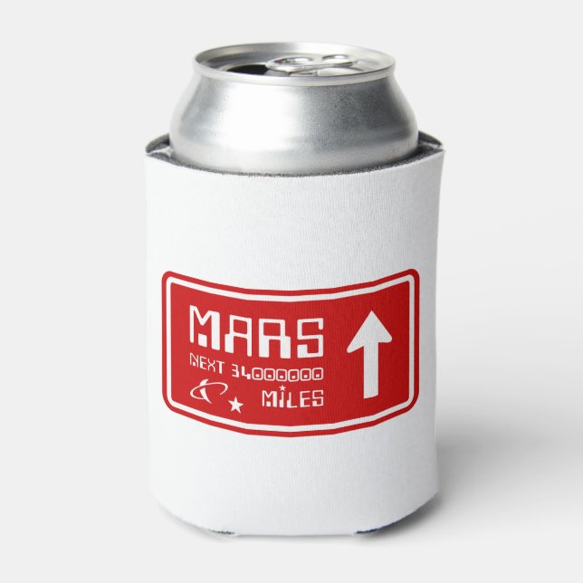 To Mars Highway Sign Can Cooler (Can Front)