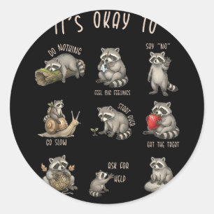 To mental health counsellor funny racoon therapist classic round sticker