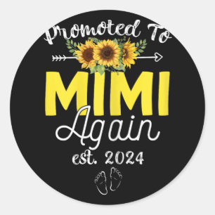 To Mimi Again Est 2024 Pregnancy Announcement Classic Round Sticker