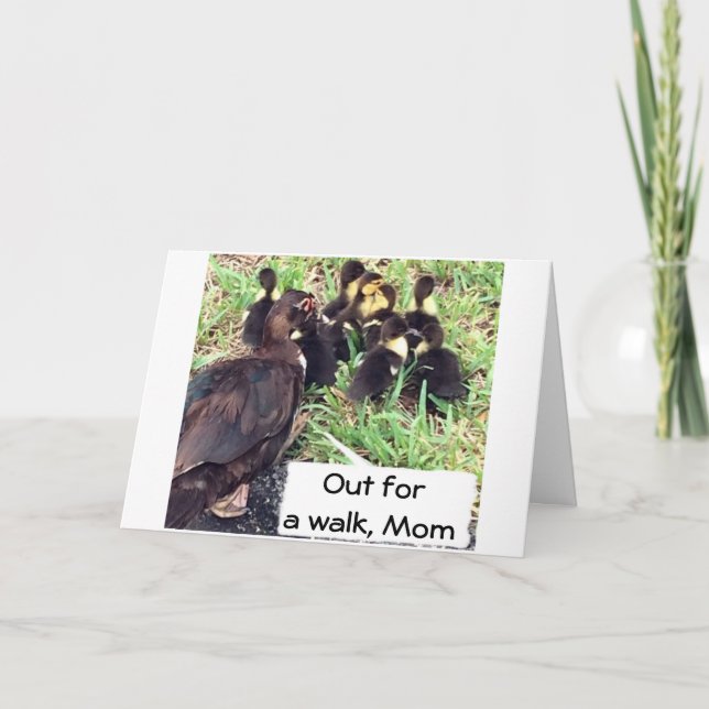 TO MOM-FAMILY OF DUCKS SAY TOGETHER-HAPPY BIRTHDAY CARD (Front)