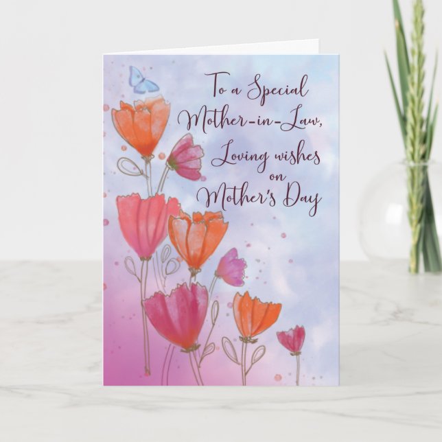 To Mother in Law Mothers Day Love with Orange  Car Card (Front)