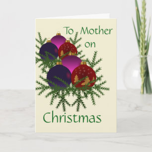 To  Mother on Christmas Holiday Card