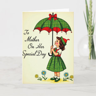 To Mother Special Day Girl Art Card