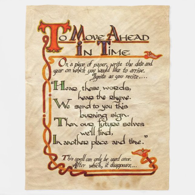 To Move Ahead In Time Fleece Blanket (Front)