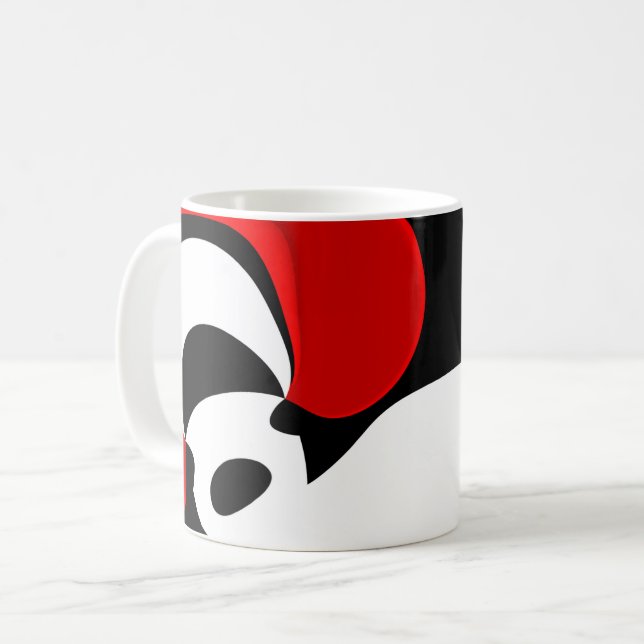 To Mr. Redd: Abstract Black, White & Red Coffee Mug (Front Left)