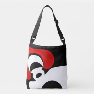 To Mr. Redd: Abstract Black, White & Red Crossbody Bag