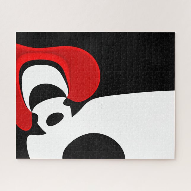 To Mr. Redd: Abstract Black, White & Red Jigsaw Puzzle (Horizontal)
