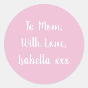 To Mum with Love Pink gift tag sticker
