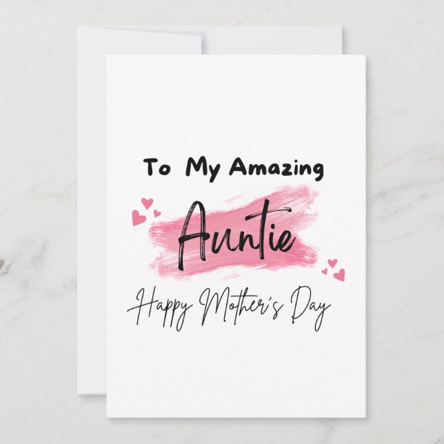 To My Amazing Auntie Happy Mothers Day Card (Front)