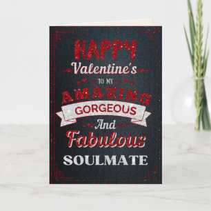 To My Amazing Soulmate Glitter Valentine Card